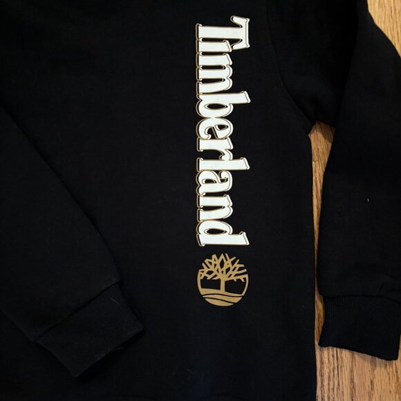Timberland Hooded Sweatshirt Youth Size 6 Black Long Sleeve Pullover New w/o tag - Picture 3 of 3